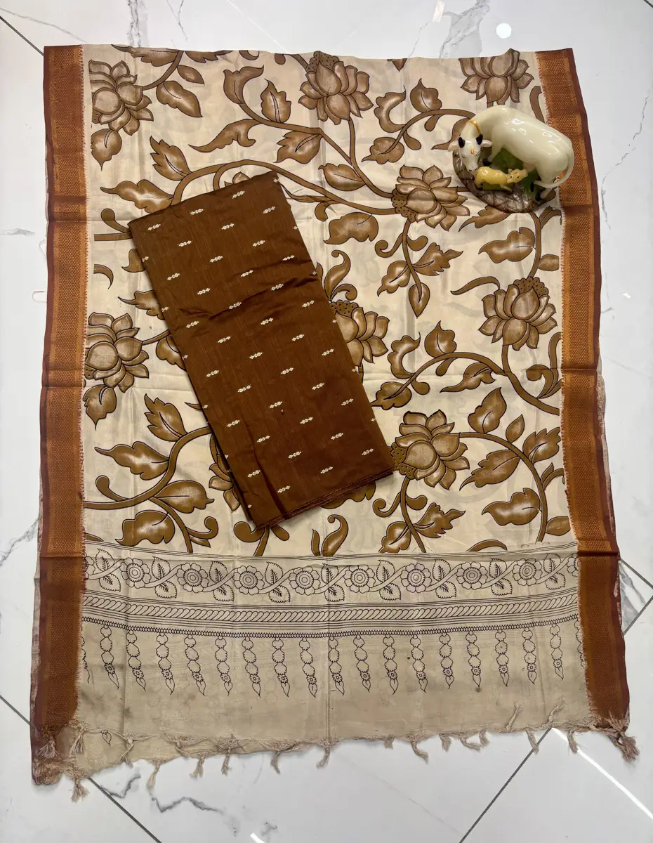 Handloom raw silk and  chennuri silk duppatta