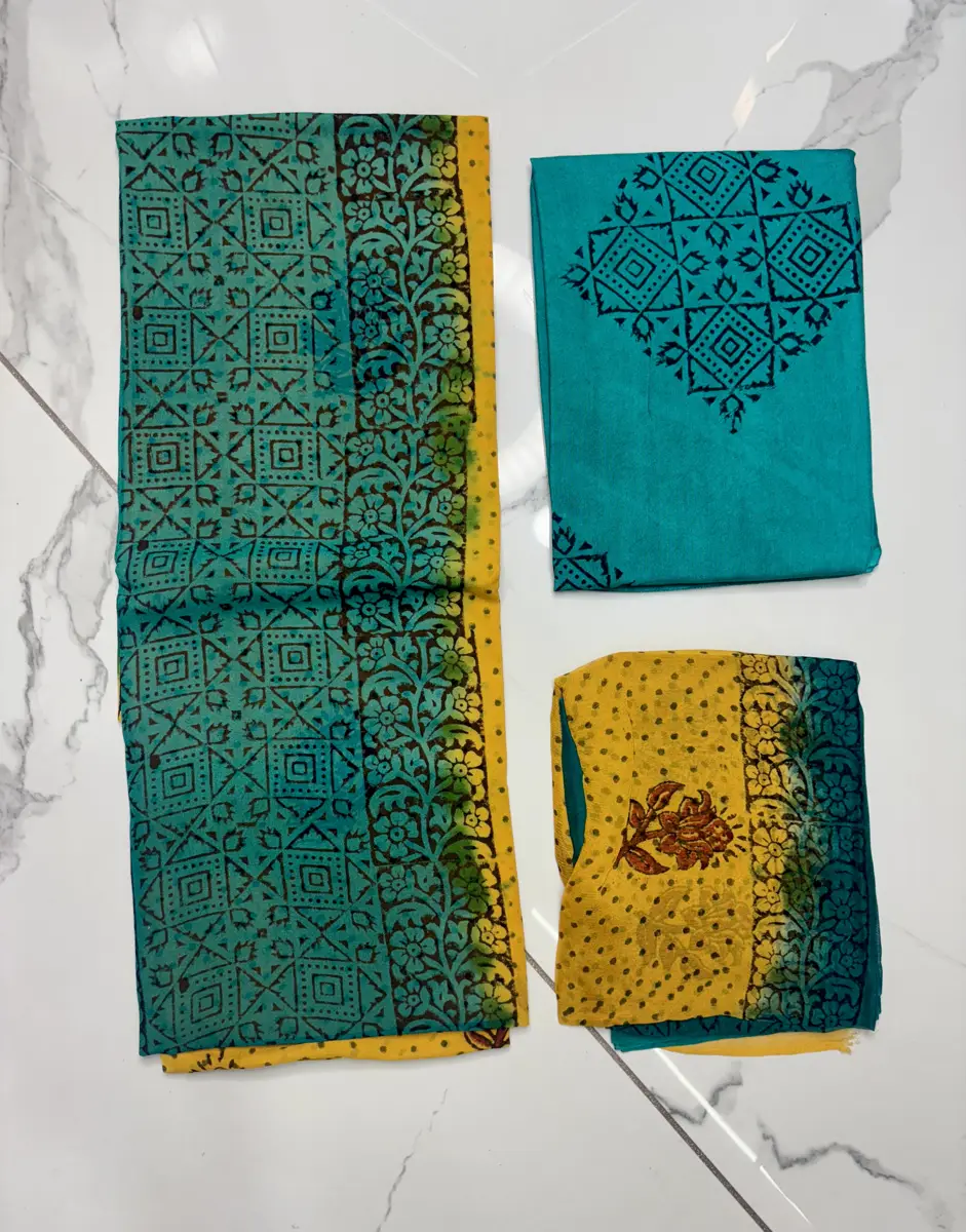 pure georgette block print