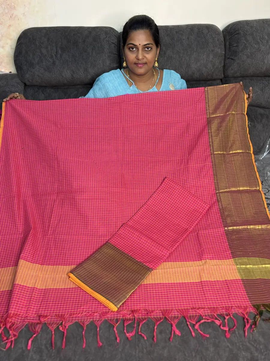 Handloom Kanchi Cotton Checks
