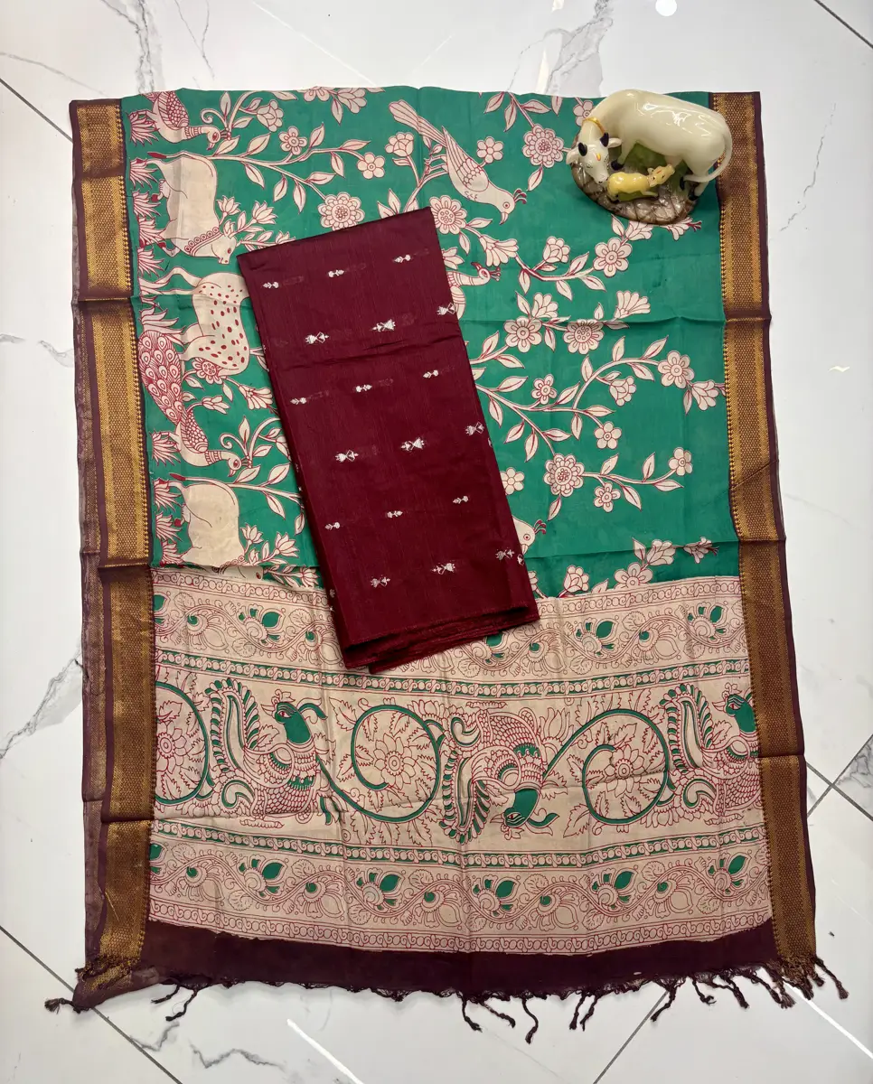 Handloom raw silk and chennuri silk Duppata