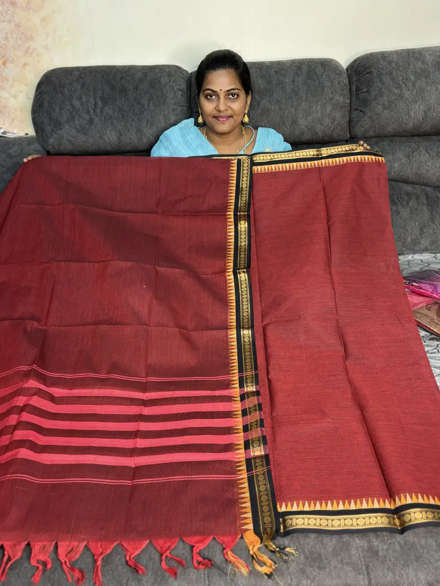 Kanchi Cotton with Rudrashi Boarder