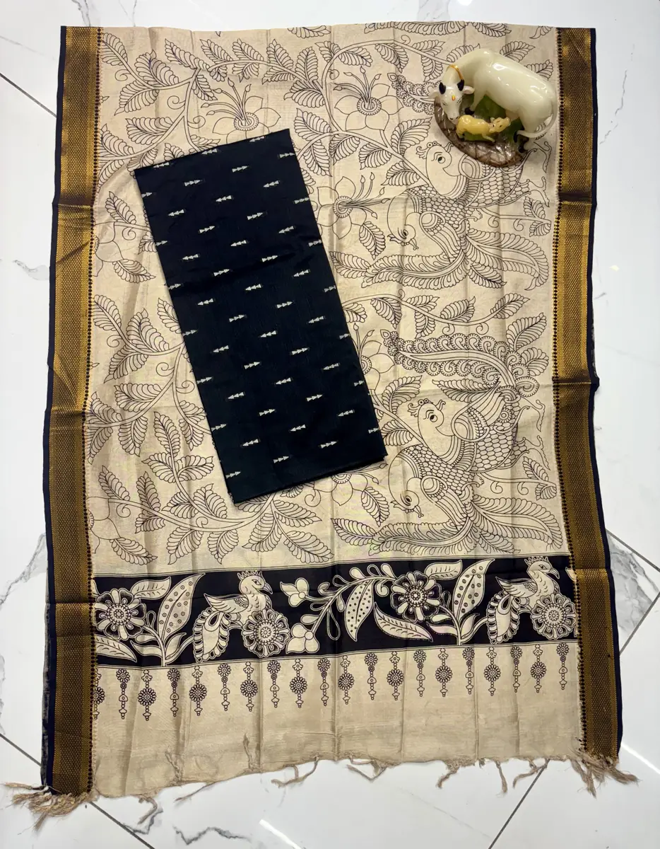 Handloom raw silk and chennuri silk Duppata