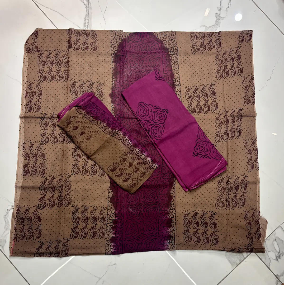 pure georgette block print