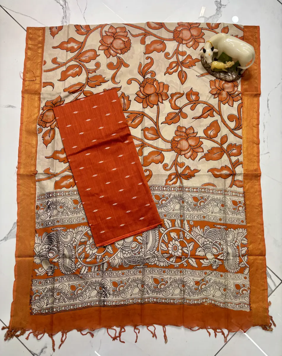 Handloom raw silk and chennuri silk Duppata