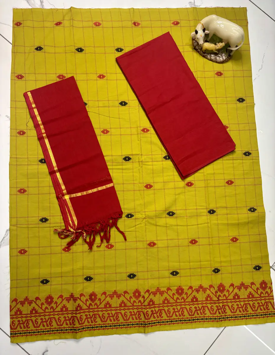 Handloom Jamdhani Cotton dress Materials