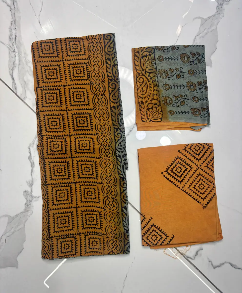 pure georgette block print