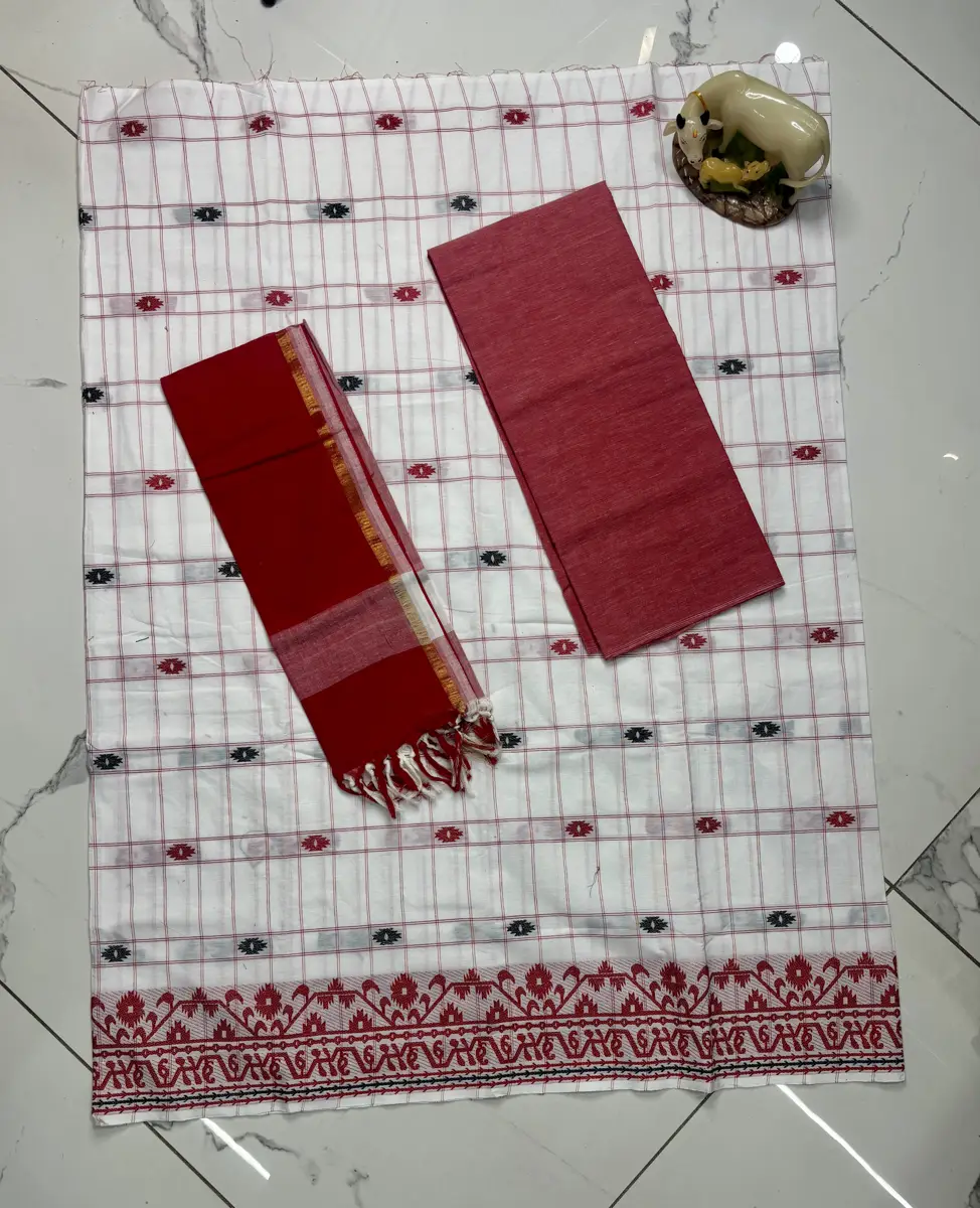 Handloom Jamdhani Cotton dress Materials