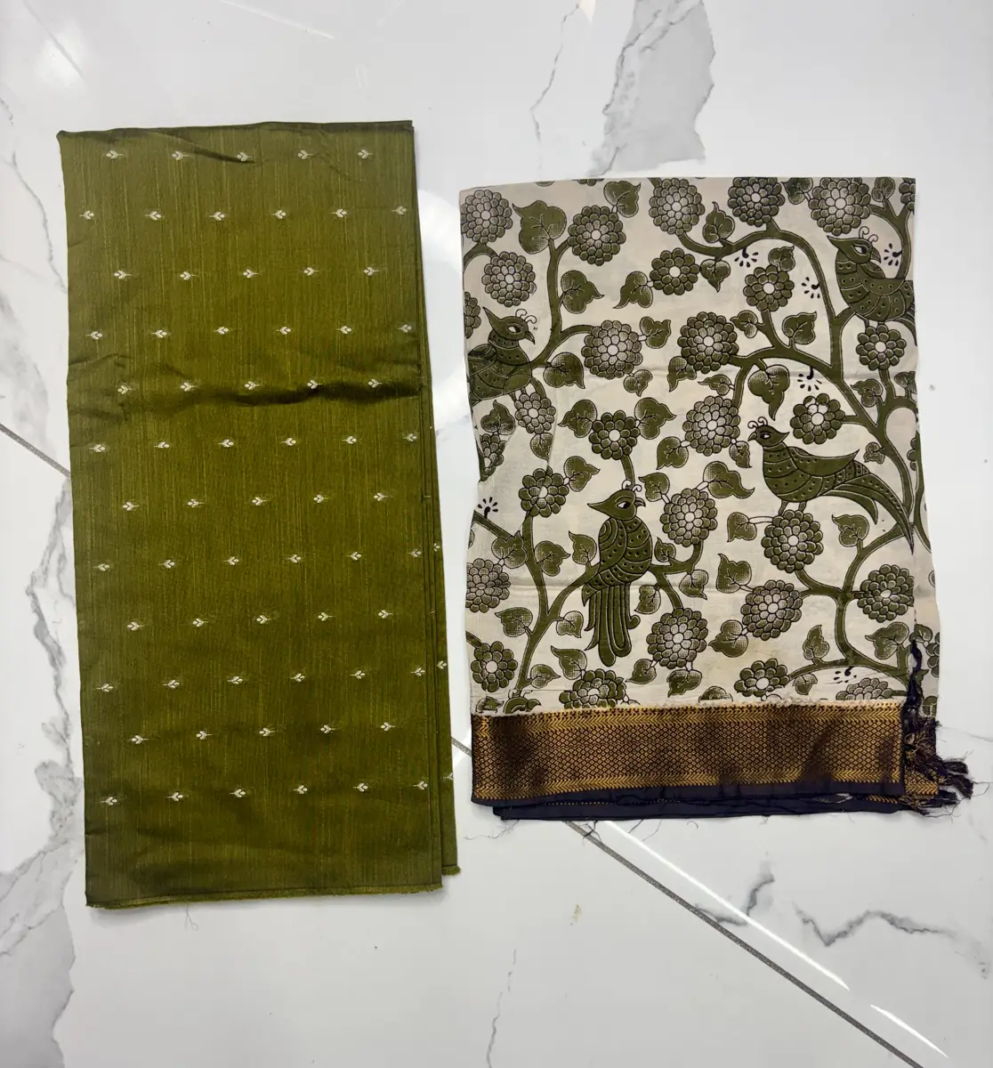 Handloom raw silk and chennuri silk Duppata