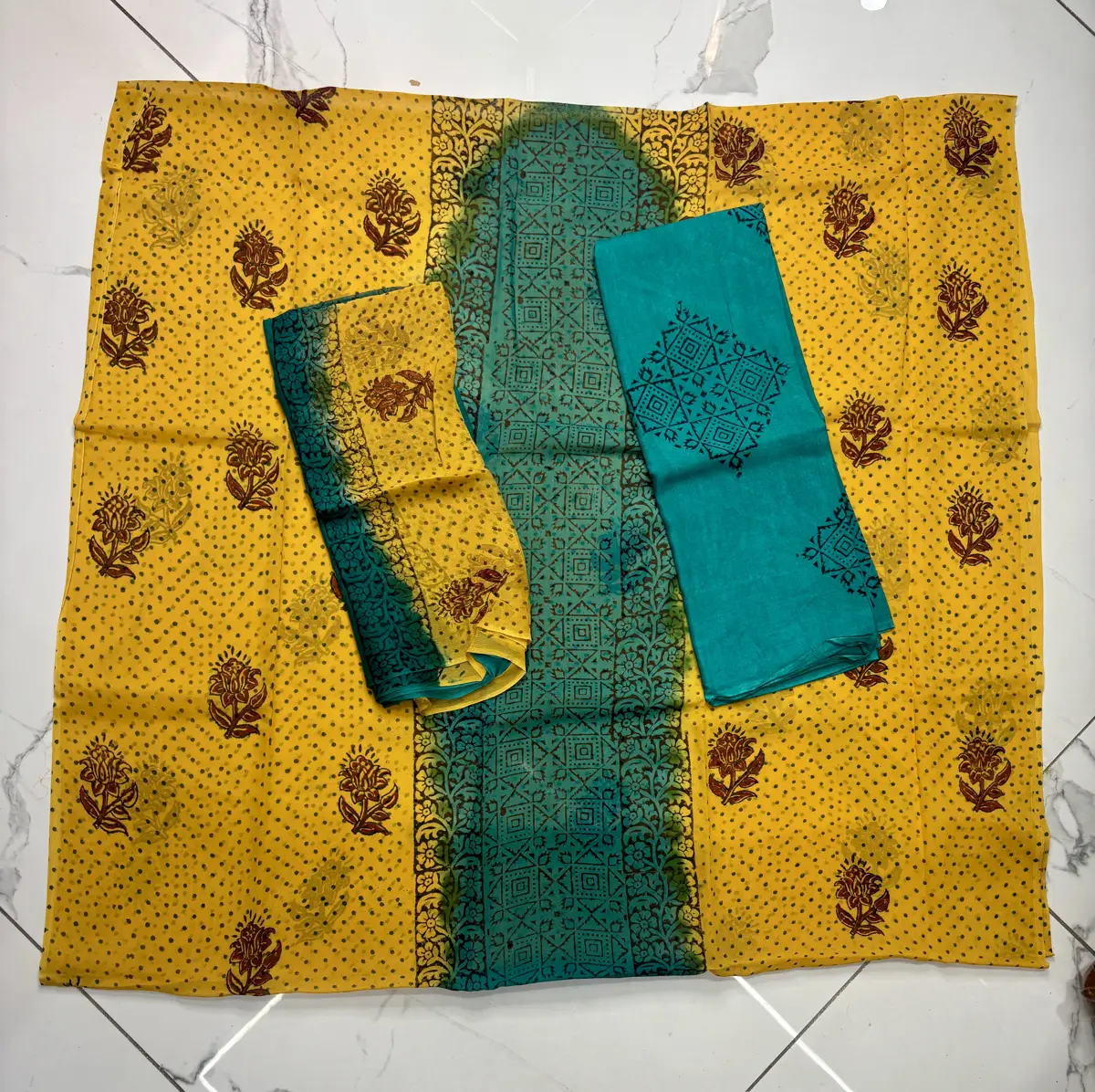 pure georgette block print