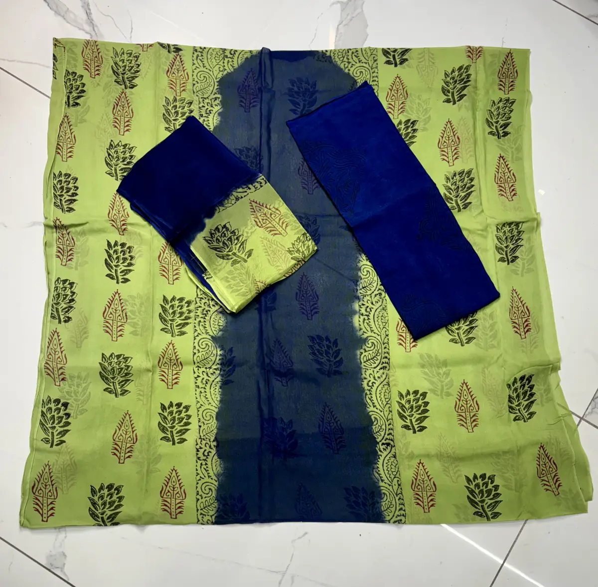 pure georgette block print