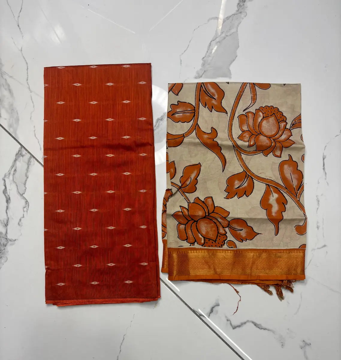 Handloom raw silk and chennuri silk Duppata