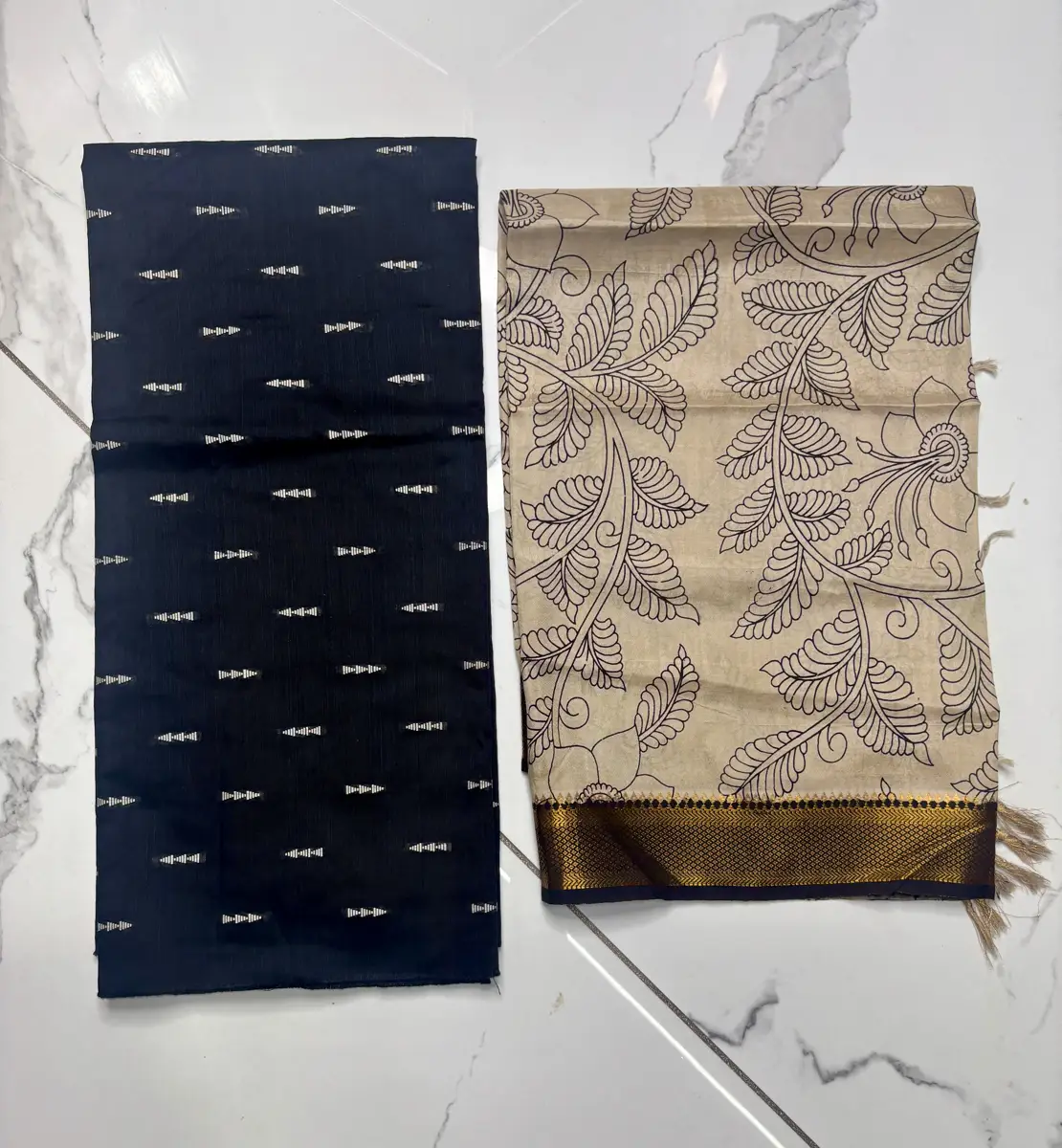 Handloom raw silk and chennuri silk Duppata