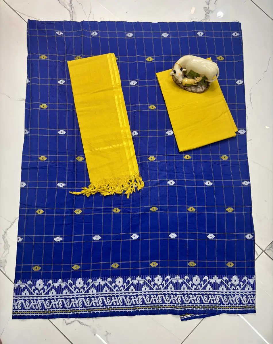 Handloom Jamdhani Cotton With Weaving buttis