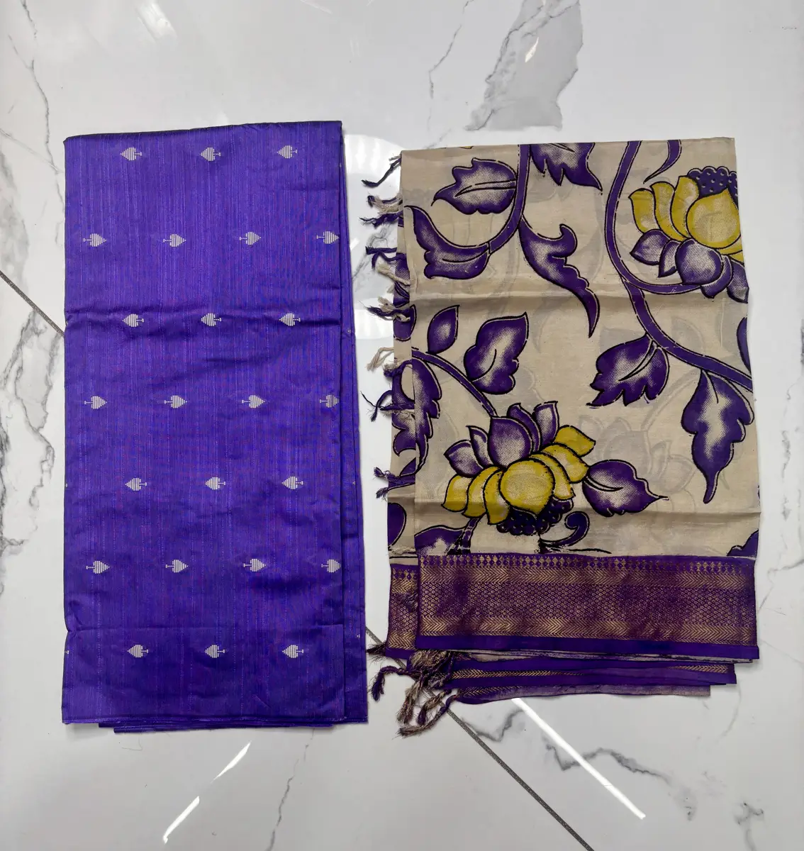 Handloom raw silk and  chennuri silk duppatta